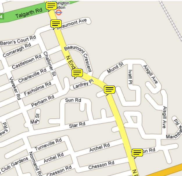 Manhole locations - Fulham